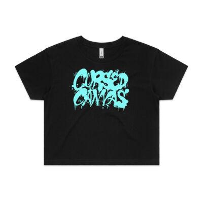 CURSED CANVAS - CROP TEE - TEAL Thumbnail